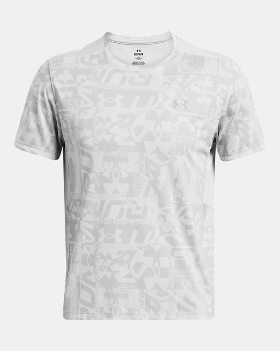 Men's UA Launch Printed Short Sleeve in Gray image number 2